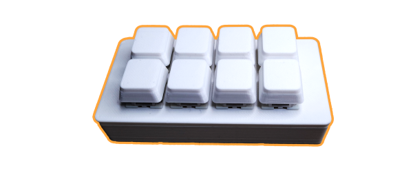 stream deck impreso en 3D de 8 teclas